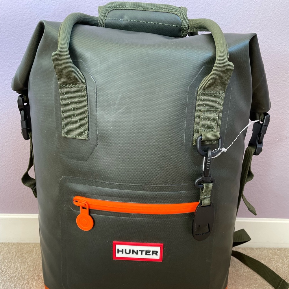 HUNTER FOR TARGET Military Backpack Cooler Olive Green/Orange Like New!